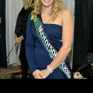 Navy one sleeve dress